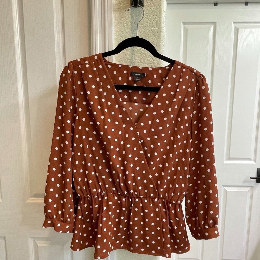 Halogen Wrap Front Peplum Top